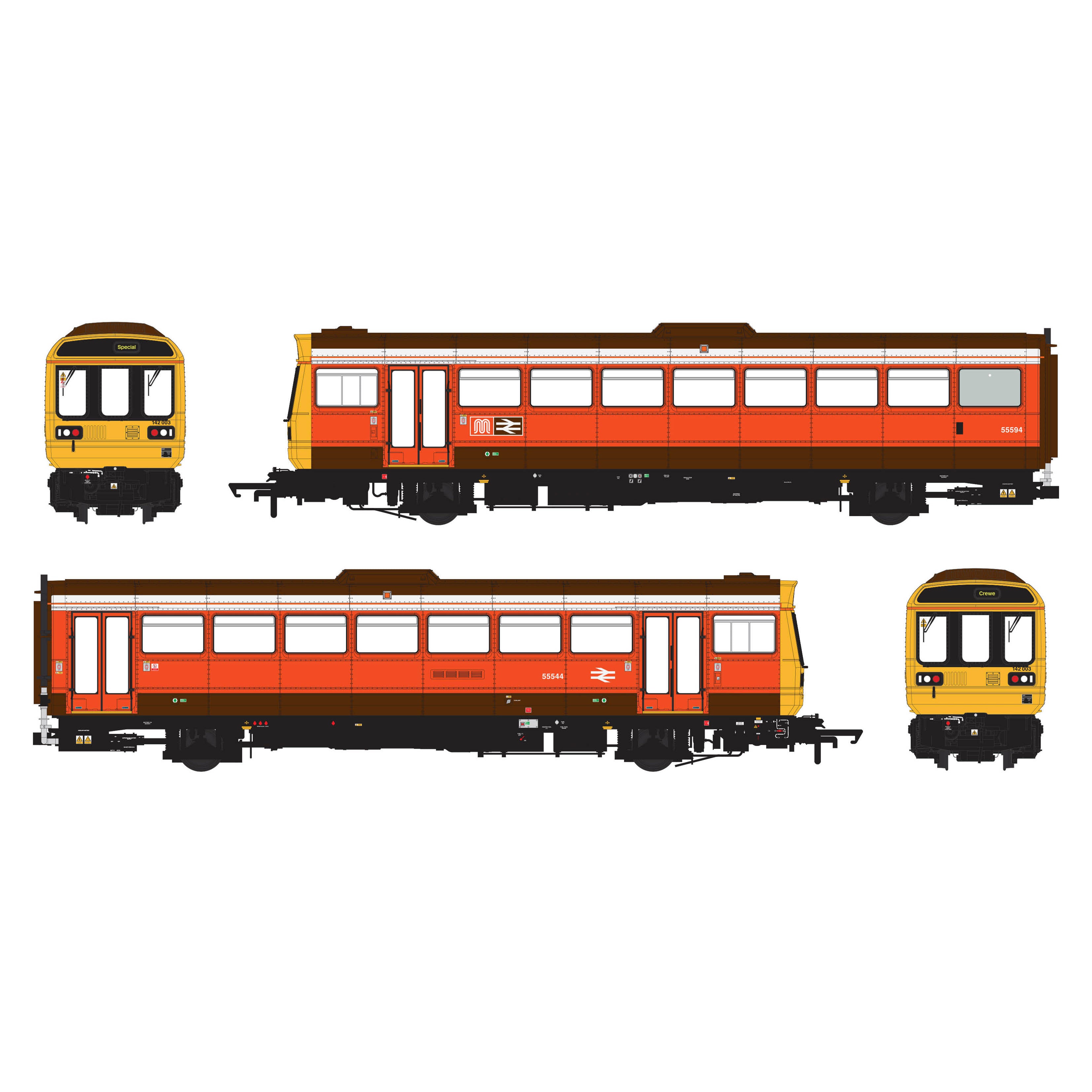 Class 142 - GMPTE Orange - 142003 (LSL preserved) – Accurascale