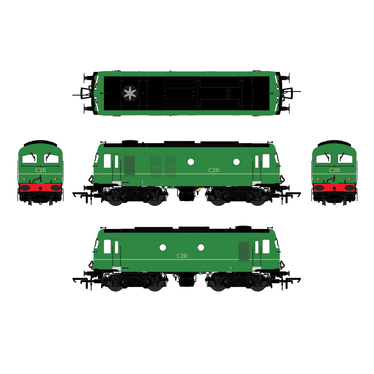 C/201 Class - Green w/Eau de Nil stripe - C231 - DCC Sound Fitted