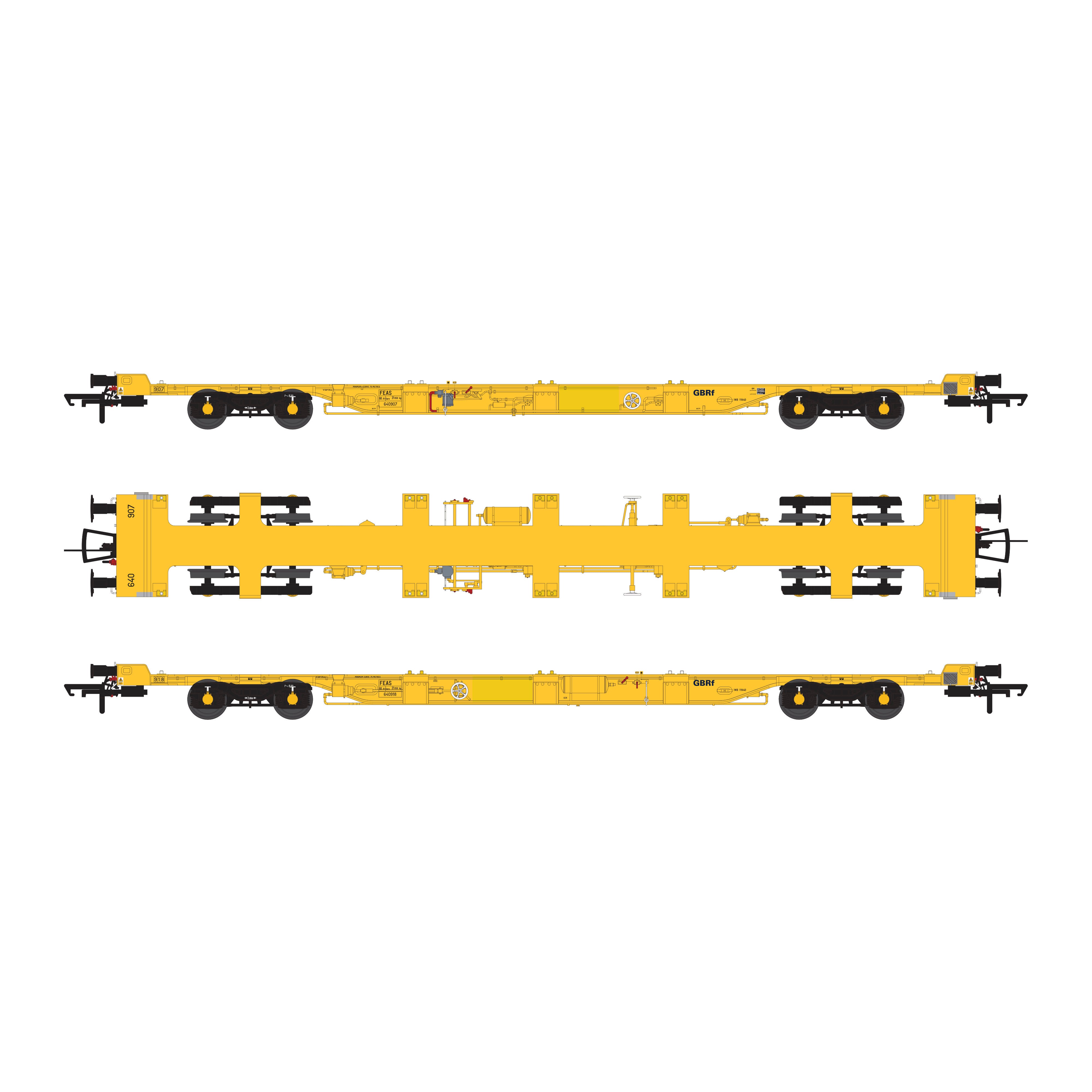 FEA-S GBRf (ex-Metronet) yellow no container - Twin Pack 1