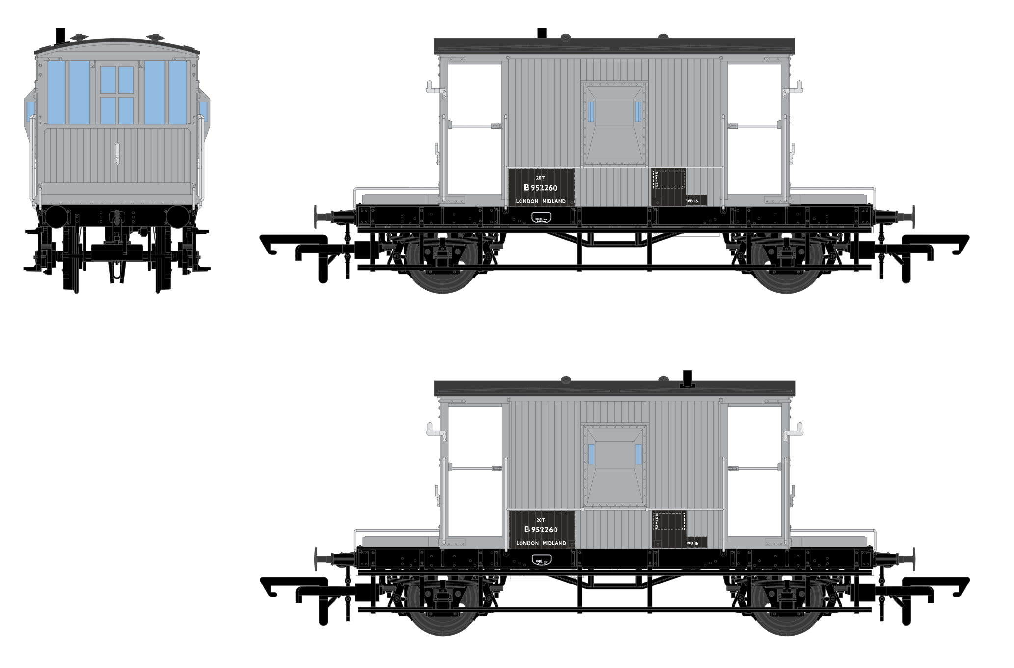 BR Brake Van - BR Grey - B952260