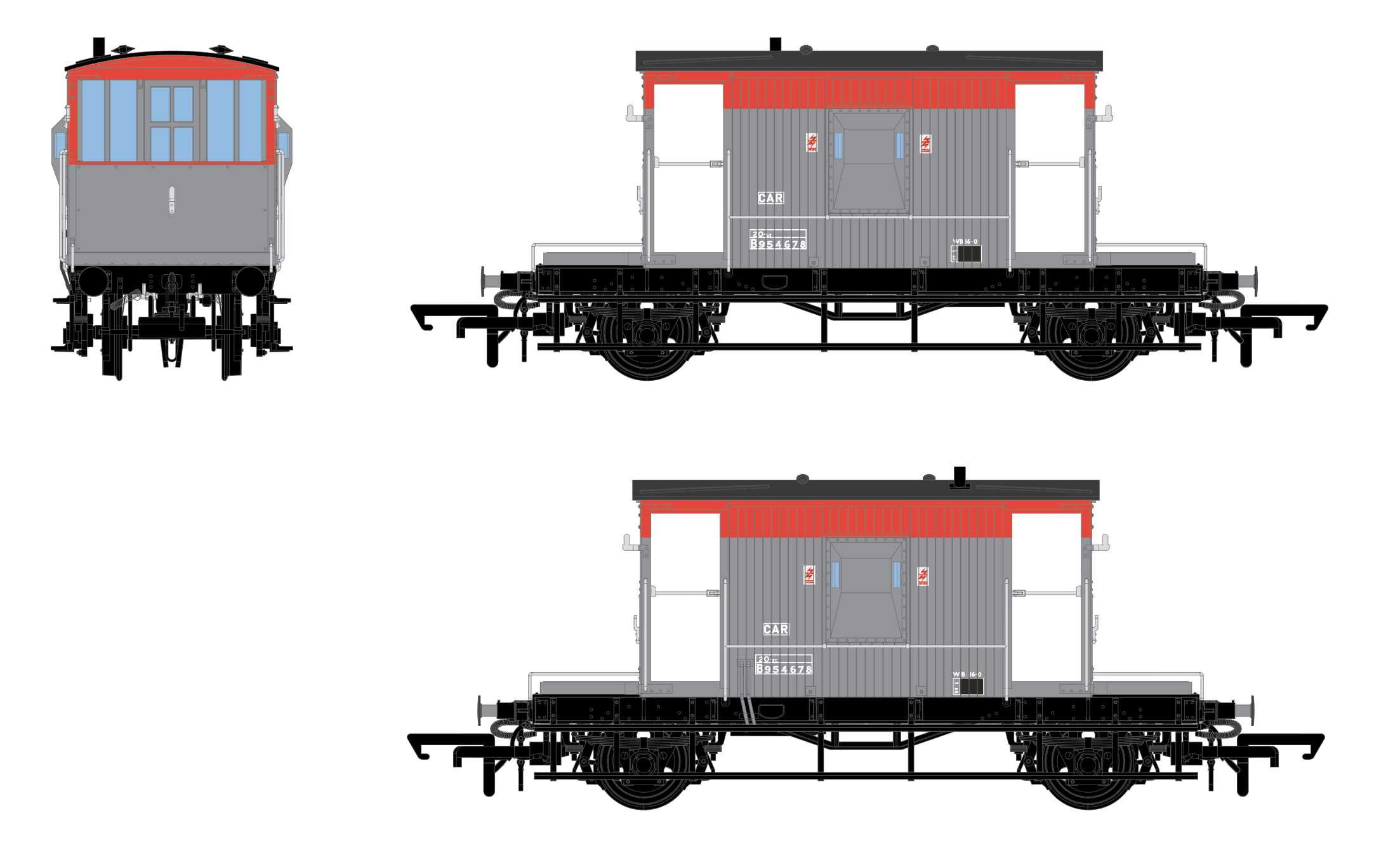 BR Brake Van - BR Railfreight Red/Grey - B954678 – Accurascale