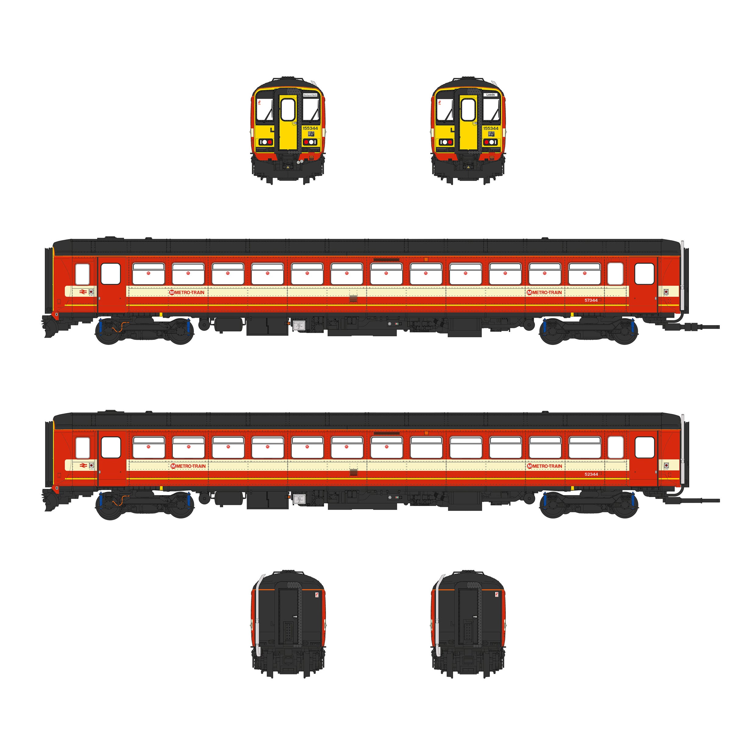 Class 155 - West Yorkshire PTE - 155344 - OO Scale