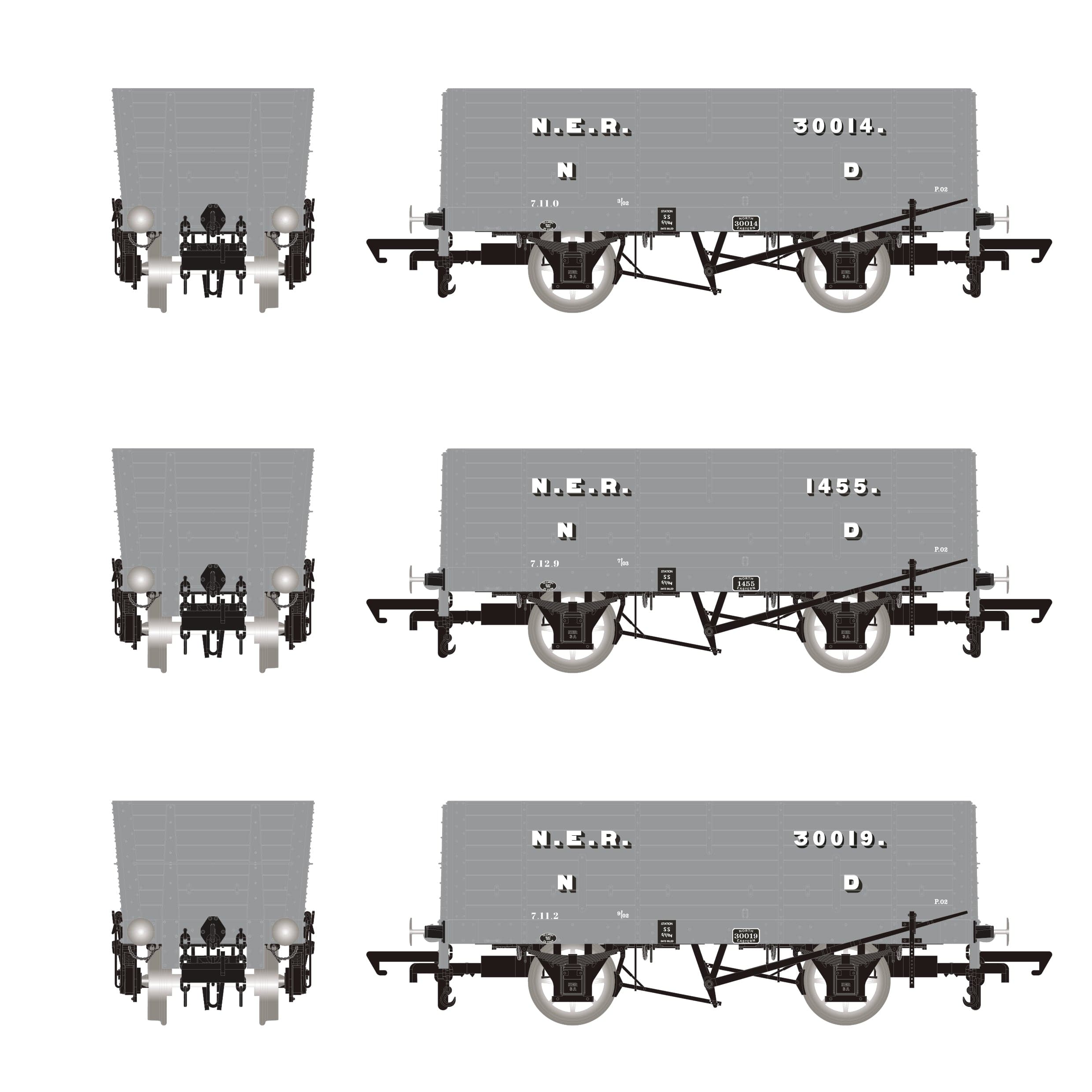 P6 Hopper - Pre-Grouping: NER Grey - Triple Pack